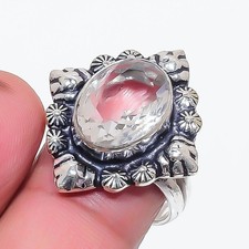 White Topaz Gemstone Handmade 925 Sterling Silver All Size Ring For Gift