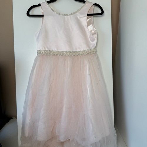 Couture Princess Dress Girls Size 10 Light Pink Bow Tulle Embellishments Wedding - Picture 2 of 10