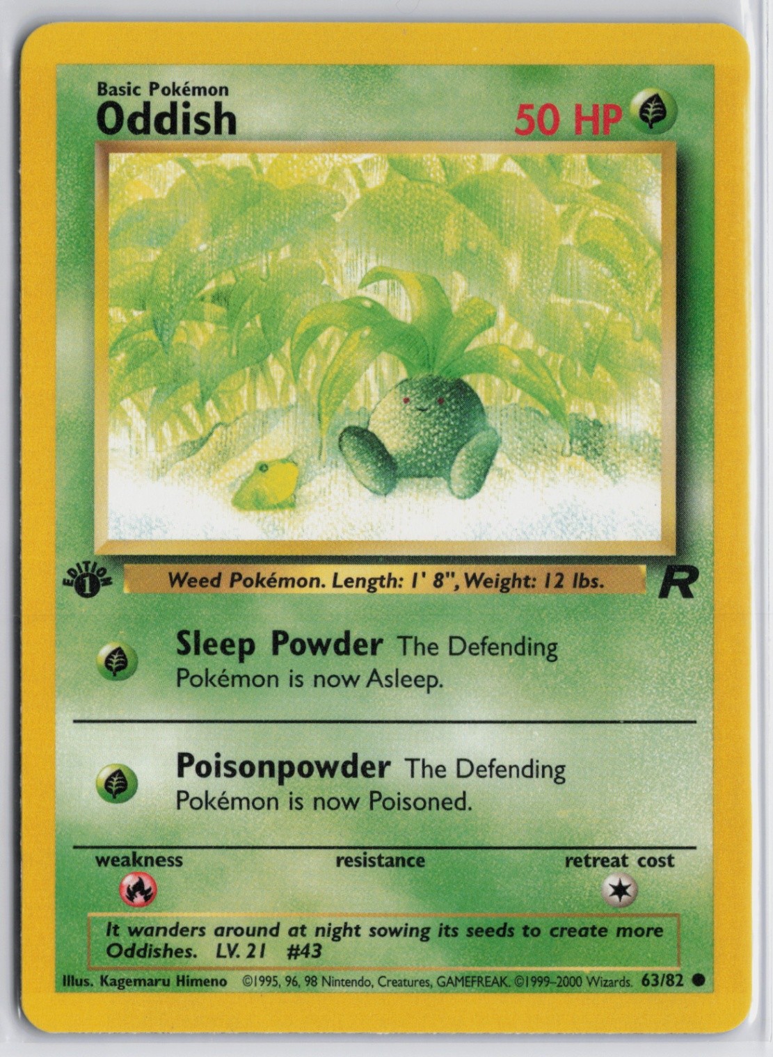 Oddish Common 1st Edition Team Rocket 63/82 NM