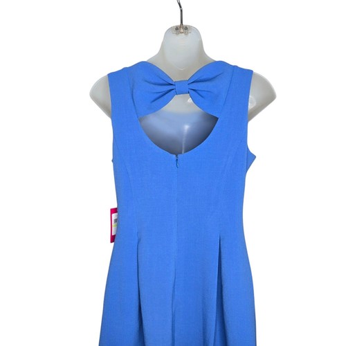 Vince Camuto Womens Sleeveless Dress Size 4 Sky Blue Bow Cutout Back Stretch - Picture 6 of 10