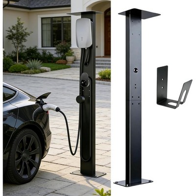 Wallbox Ladestation Standmontagepfosten 140cm Schwarz Elektroauto Ladestation