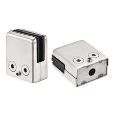 Stainless Steel Glass Clamp, 2pcs Glass Clip Bottom Flat Square for 8-10mm