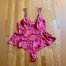 80s-90s Vintage Victoria  s Secret Dusty Rose Teddy Sz L