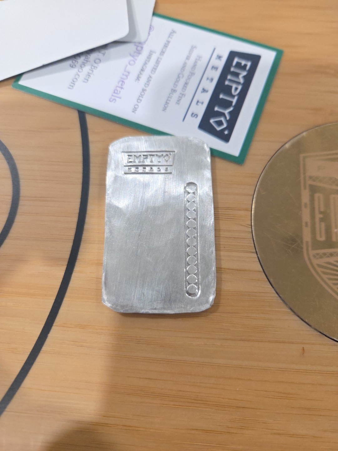 Emptyo .999 Flat Bar Custom 1 Troy Oz Rare Hand Pour With COA!!
