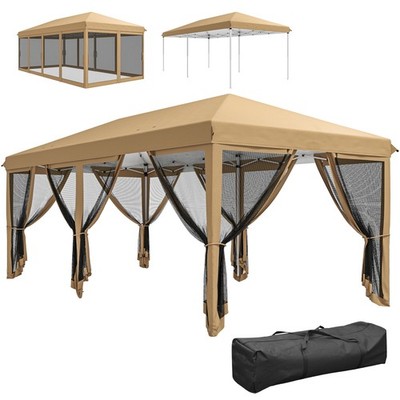 Pop Up Canopy Tent 10x20 with Netting and Carry Bag for Outdoor Use