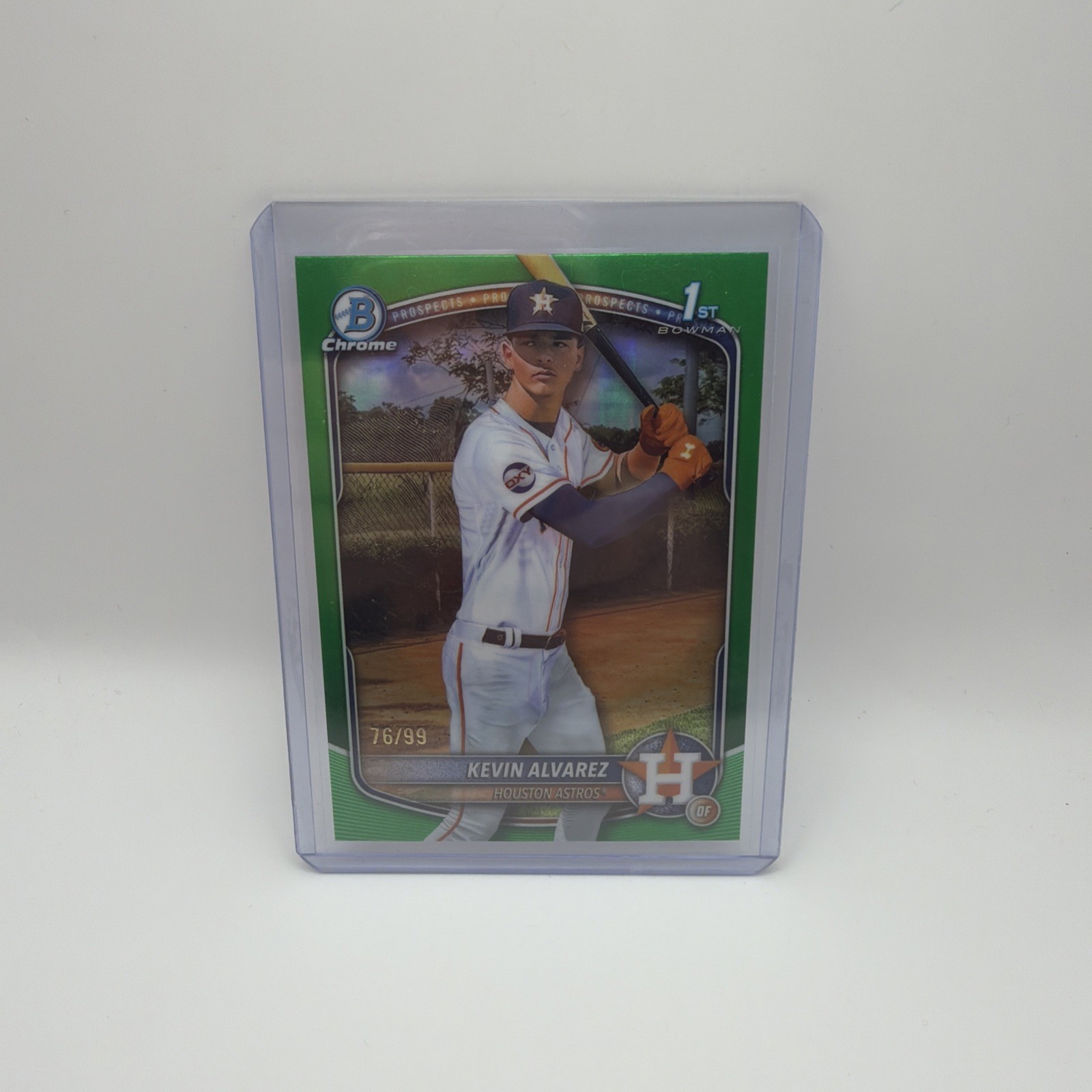 KEVIN ALVAREZ 2025 BOWMAN CHROME 1ST GREEN REFRACTOR ASTROS 76/99 BCP-227
