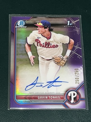 2022 Bowman Chrome Gavin Tonkel Purple /250 Autograph - Bild 4 von 4