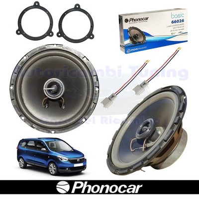Phonocar 66026 2-Way Coaxial Car Speakers 165mm 60W For DACIA Lodgy Front Black