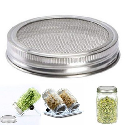 4X Excellent Ventilation Multiple Uses Stainless Steel Lid For Sprouting Jar 7cm