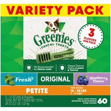 Greenies Petite Dog Dental Treats: 36oz Variety Pack (3x12oz)