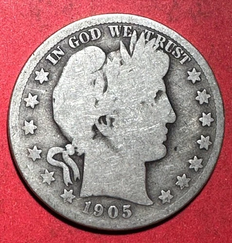 1905S US Barber SILVER Half Dollar "San Francisco" Mint! Good! Lower Mintage!