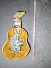 Decorative Guitar Ashtray/Trinket Dish Italian Art Pottery  7x4 Yellow — photo 2