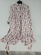 CABERNET Sleepwear Blush Pink Retro Ladies Robe, Top Bottom Set Women s Sz S