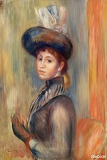 Renoir Art Poster   'Portrait of a Woman' - 24x36  Premium Art Print 200GSM