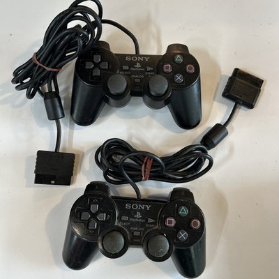 Sony SCPH-10010 BLACK Wired Controllers Lot Of 2 DualShock 2 PlayStation 2