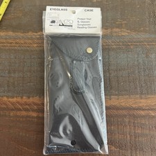 Mens Soft Eyeglass Pocket Clip Case w/ Flap Syn. Leather NIP