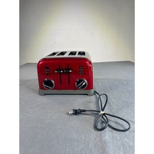 Tostadora Cuisinart 4 Rebanadas Metálica Roja Acero Inoxidable CPT-180MR Diseño Retro