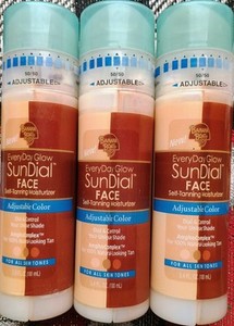 ( 3 ) 3.4 Fl oz Rare Banana Boat Everyday Glo Sundial Face Adjustable Color Self