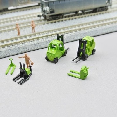 N Scale Diorama Forklift Model Car Garage Repair Workshop Scene Model Accessory