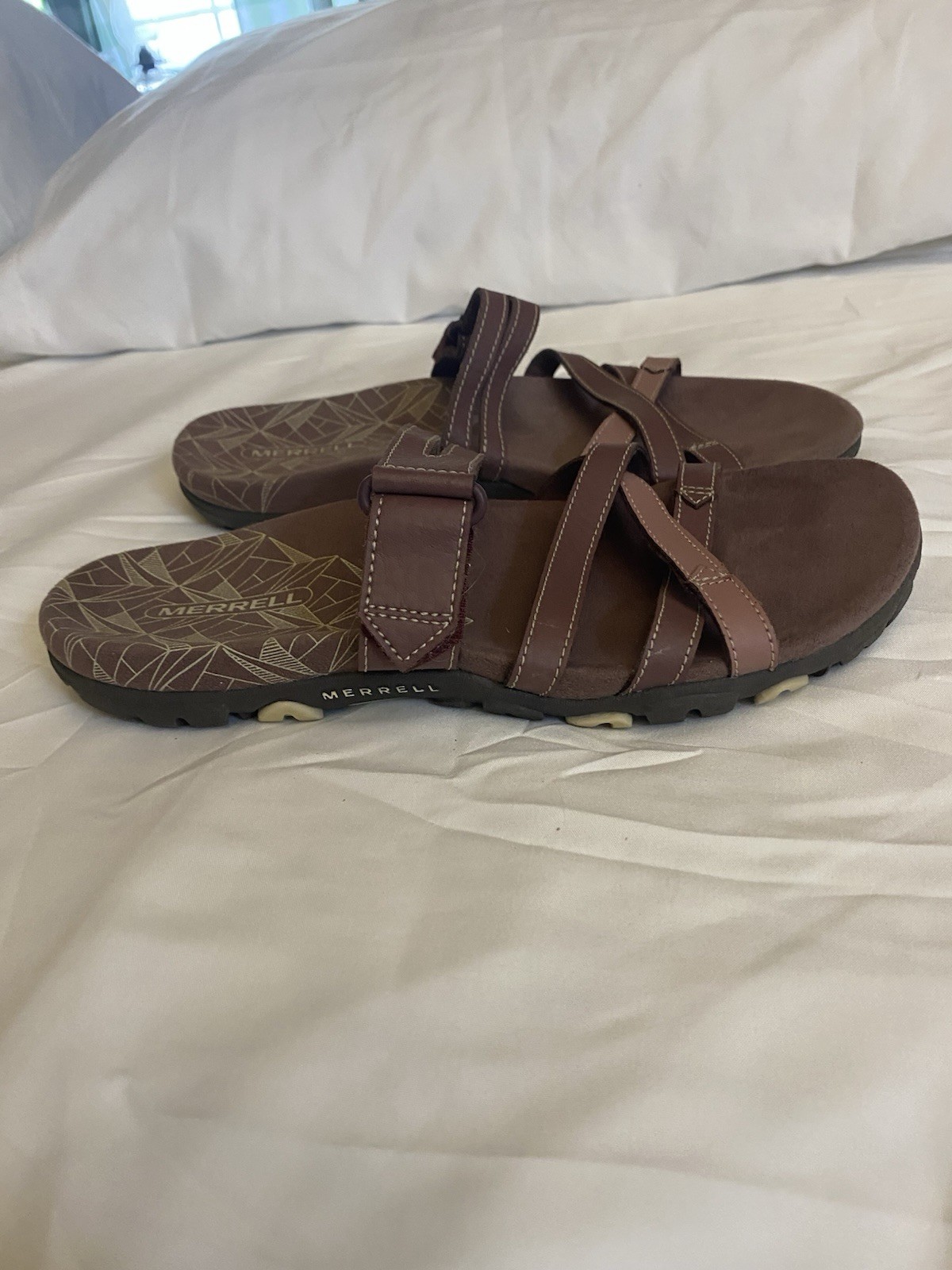 MERRELL MARRON sandali slide con cinturino in pelle rosa TG 6