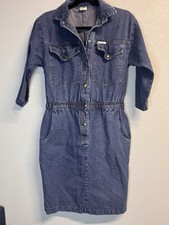 IDEAS Denim Dress Women Vintage Jean Dress Made in USA S Vintage Retro 90s Y2K