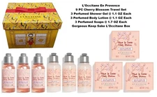 9 PC L'Occitane En Provence Cherry Blossom Shower Gel + Body Lotion + Soap NIB