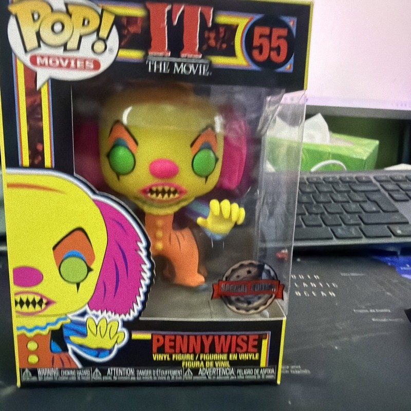 Funko Pop! Vinyl: Blacklight Pennywise Figure #55 Horror Movie Collectible