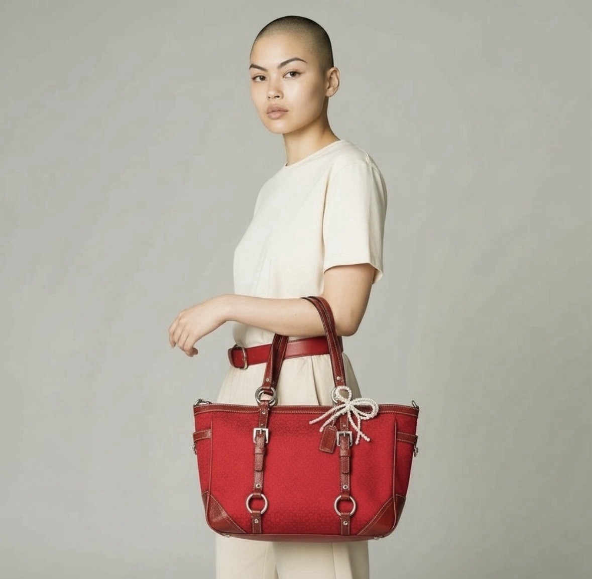 Y2K Coach Signature Gallery Tote Bag F12346 – Red Canvas Logo | eBay