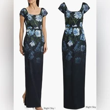 NWOT Sachin & Babi Grace Sequined Floral Column Gown Sz 8