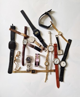 Job Lot Of Mixed Watches - Untested, Various Brands And Sizes Joblot 