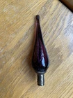 Blenko Glass Lamp Finial Purple Amethyst Crackle Glass