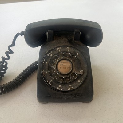 1956 Western Electric Model 500 Black Rotary Telephone. No Rust Needs TLC.