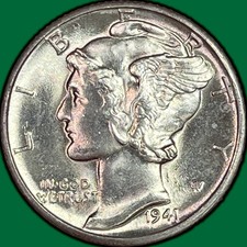 1941-d Mercury Dime Brilliant Uncirculated Bu Coin 42182