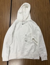 Nike Women s White Sportswear Essential Oversized Fleece Hoodie DJ7668-100 M