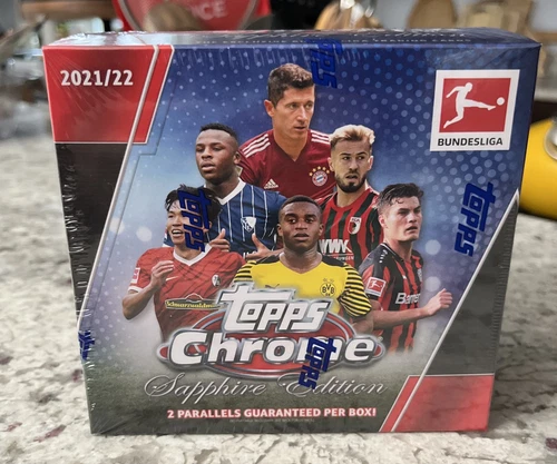 2021/22 TOPPS CHROME BUNDESLIGA SOCCER SAPPHIRE BOX NEW/FACTORY SEALED