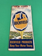 1955 Richfield Road Map Metropolitan New York Vintage Foldout Metro NYC NY Wall