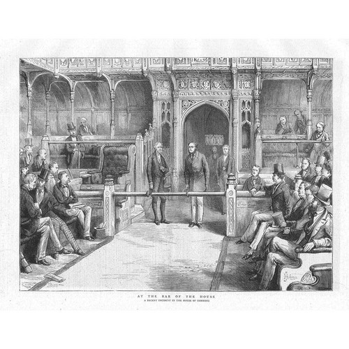 HOUSE OF COMMONS At the Bar of the House - Antique Print 1874