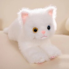 White Kitten Cat 18 Inch Pillow Stuffed Animal Plush Toys Doll Kids Gifts
