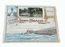 Antique Small Souvenir Folder Of Long Beach California
