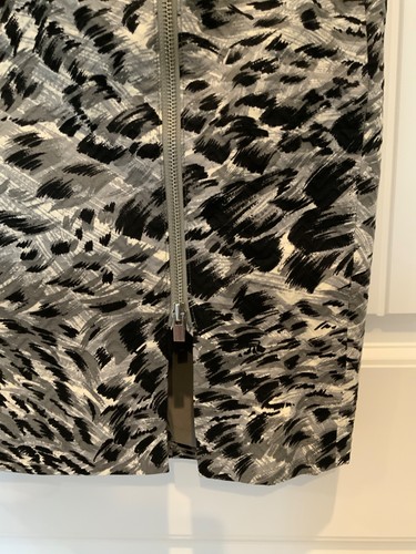 Falda recta TALBOTS para mujer talla 2 gris forrada expuesta cremallera bidireccional hasta la rodilla NUEVA - Imagen 3 de 5
