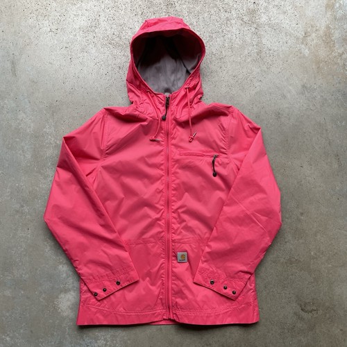 Carhartt Jacket Girls Small 4/6 Pink Hooded Full Zip Mesh Lined Windbreaker