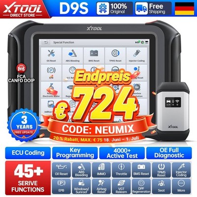 2026 XTOOL D9S KFZ Profi OBD2 Diagnosegerät Bidirektionales Autodiagnose-Tool DE