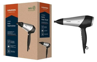 GRUNDIG HD 6080 B Haartrockner 2200 W, Föhn, Ionen Funktion, 3 Temperatur- und 2