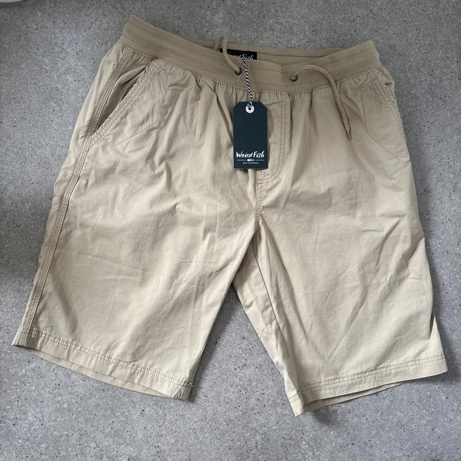 Men's Murrisk Taupe Grey Casual Shorts from Weird Fish Size 34