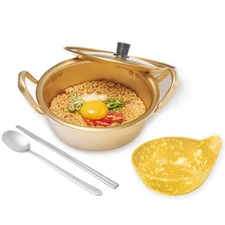 Ramen Pot with Bowl, Chopsticks & Spoon Set | Rapid Portable Cooker for Insta...
