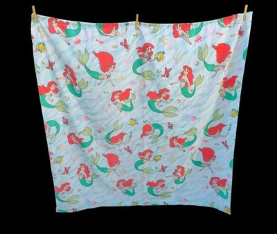 Vintage Disney Bettwäsche / Gardiene - Ariel Little Mermaid - 1990 - 156x165 cm