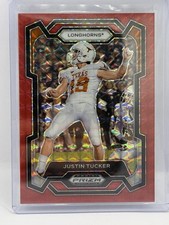 JUSTIN TUCKER 2024 PANINI PRIZM DRAFT RED FINITE LONGHORNS /125 RAVENS