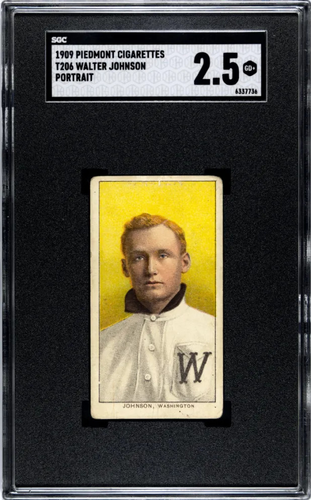 1909 Piedmont Cigarettes (T206) Walter Johnson Portrait SGC 2.5