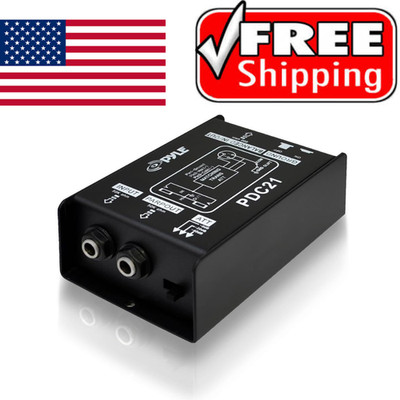 Pyle Direct Injection DI Box Passive Guitar Bass Hum Eliminator XLR Converter