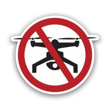 No Drone Zone Sticker Decal - Weatherproof - drones privacy warning v2